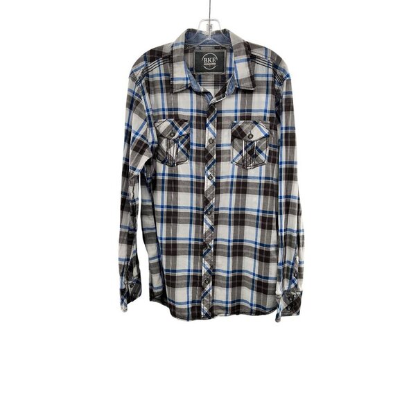 BKE Men's Plaid Button Up Shirt Standard Fit Long Sleeve Size XL - Picture 1 of 8